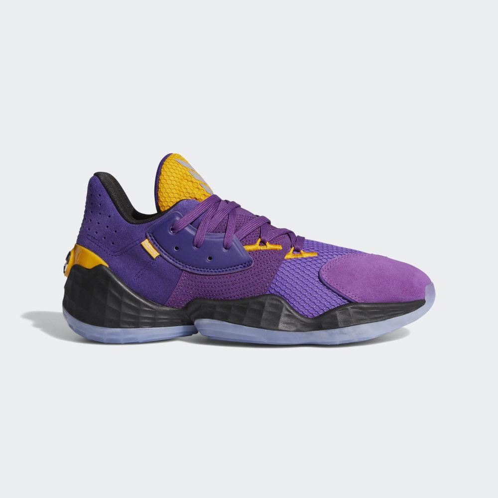Adidasi Baschet Adidas Harden Vol. 4 Su Casa Barbati Romania - Violet/Aurii/Violet FW7496